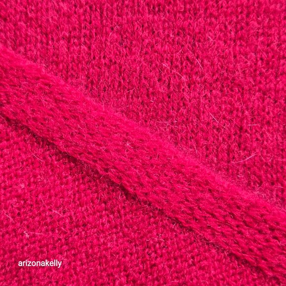Knit Cashmere Scarf/Wrap Red - Picture 10 of 15